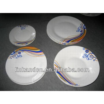 Haonai 18pcs placas de cena de la porcelana del estilo occidental fijadas